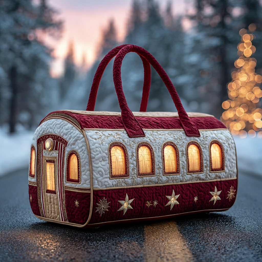 Sac de voyage matelassé Train de Noël du Père Noël
