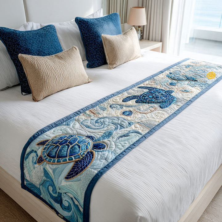 Couverture de lit matelassée Voyage en coquillages