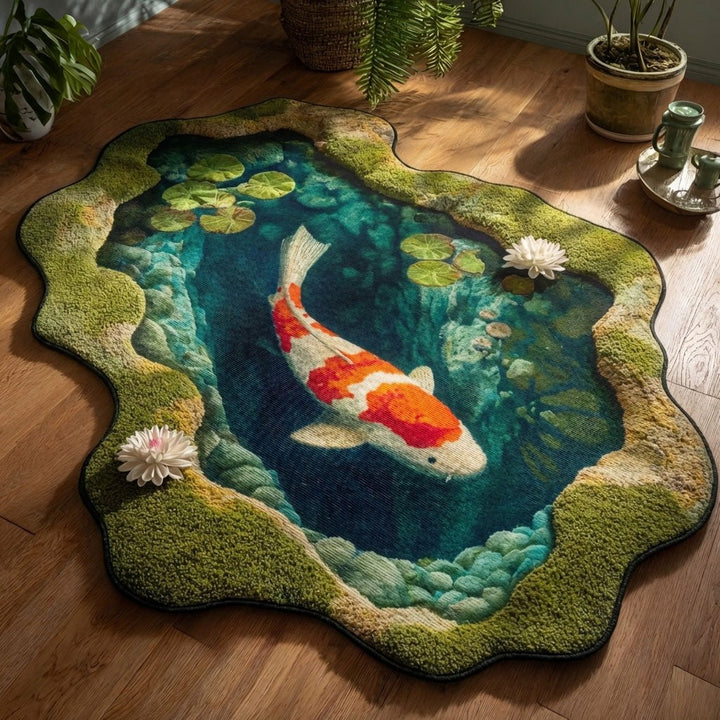 Tapis en forme personnalisée Serenity Koi NCU0TV1835