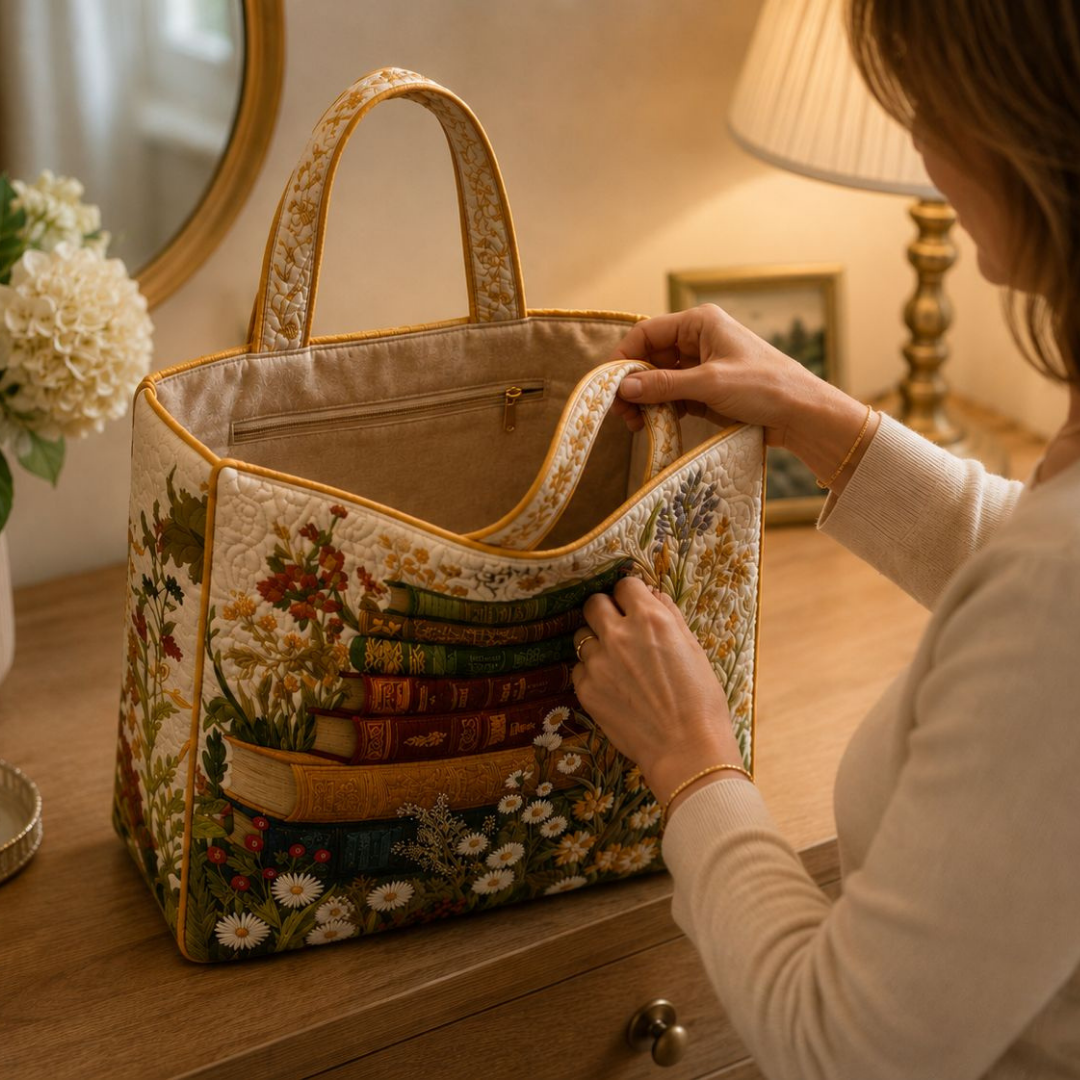 Sac fourre-tout matelassé - Motif floral