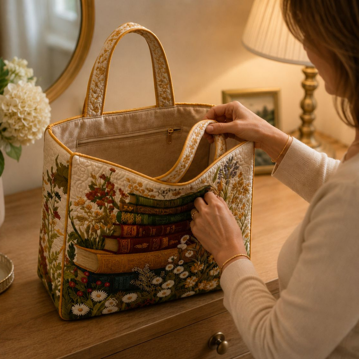 Sac fourre-tout matelassé - Motif floral