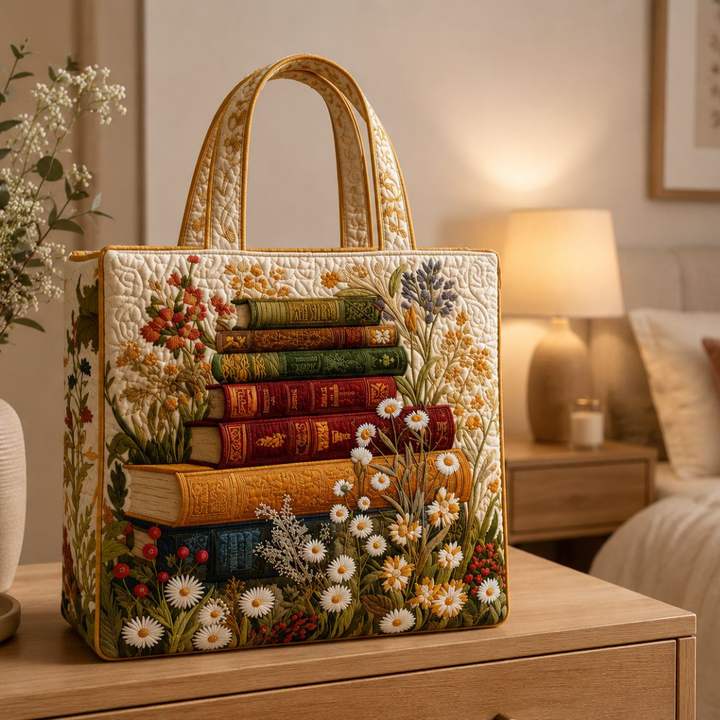 Sac fourre-tout matelassé - Motif floral