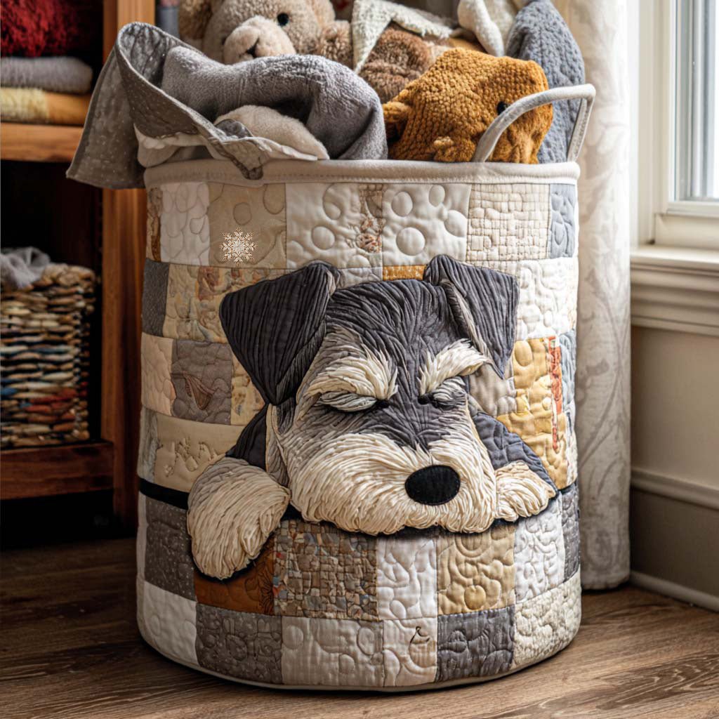 Panier à Linge Matelassé Schnauzer Endormi NCU0NNT1694