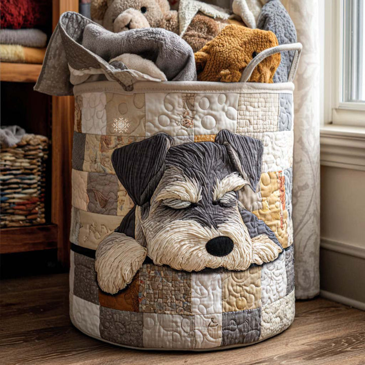 Panier à Linge Matelassé Schnauzer Endormi NCU0NNT1694