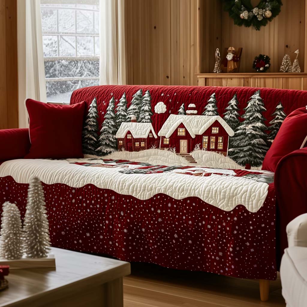 Housse de canapé matelassée de Noël