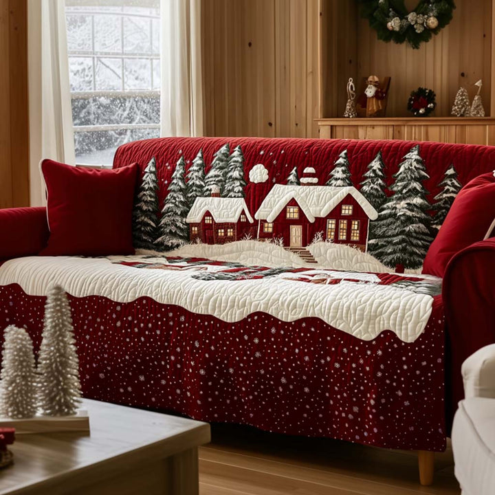 Housse de canapé matelassée de Noël