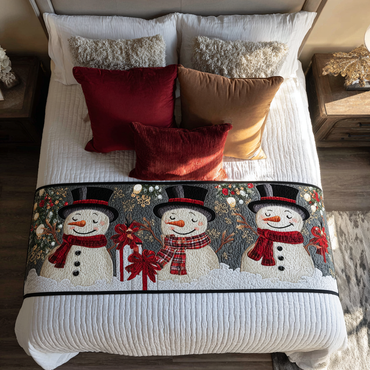 Couverture de lit matelassée Bonhomme de neige