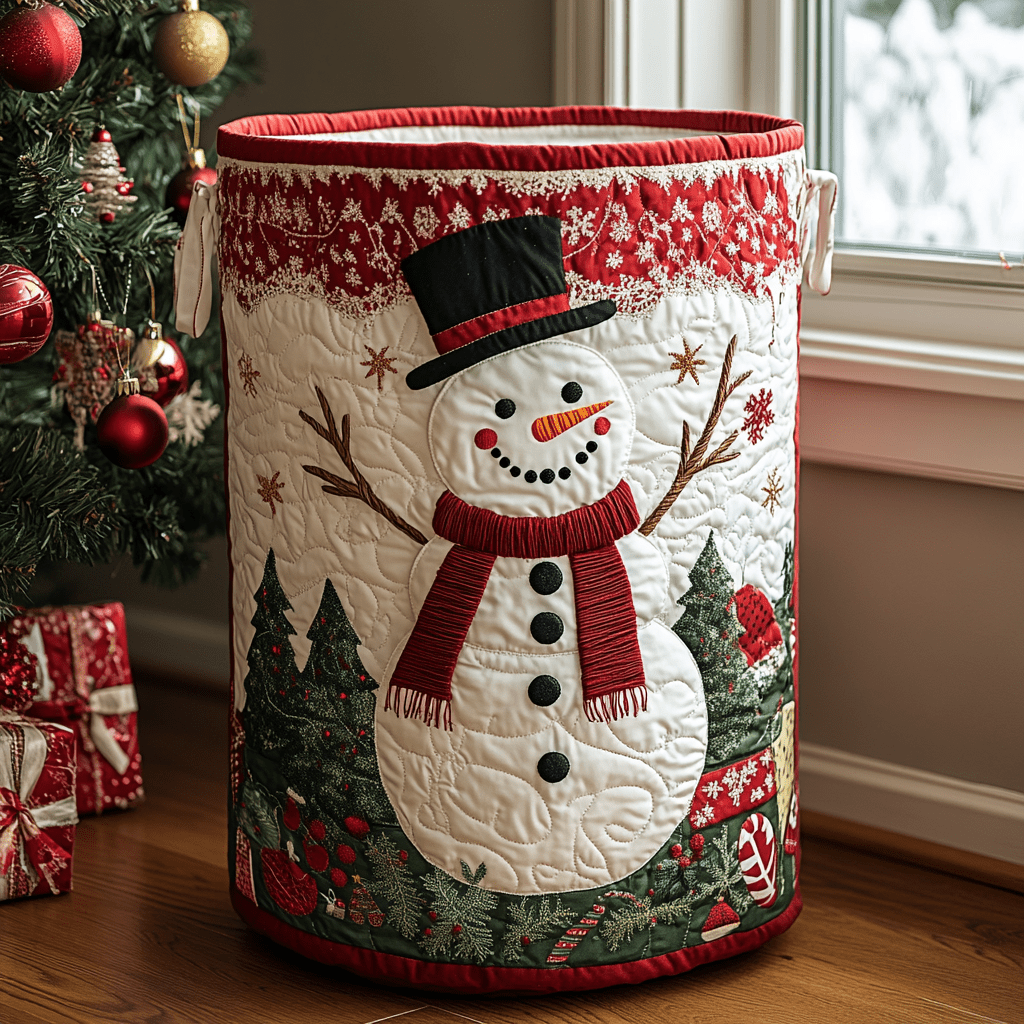 Panier à linge matelassé Bonhomme de neige NCU0DDK1067