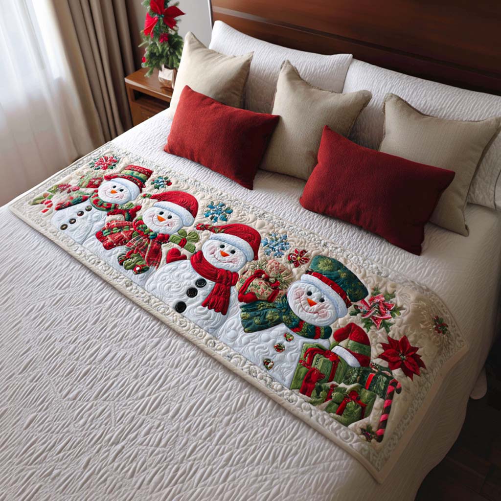 Couverture de Lit Matelassée Bonhomme de Neige