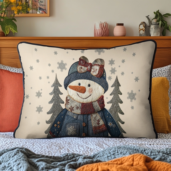 Housse de Coussin Matelassée Esprit Bonhomme de Neige NCU0DK10341