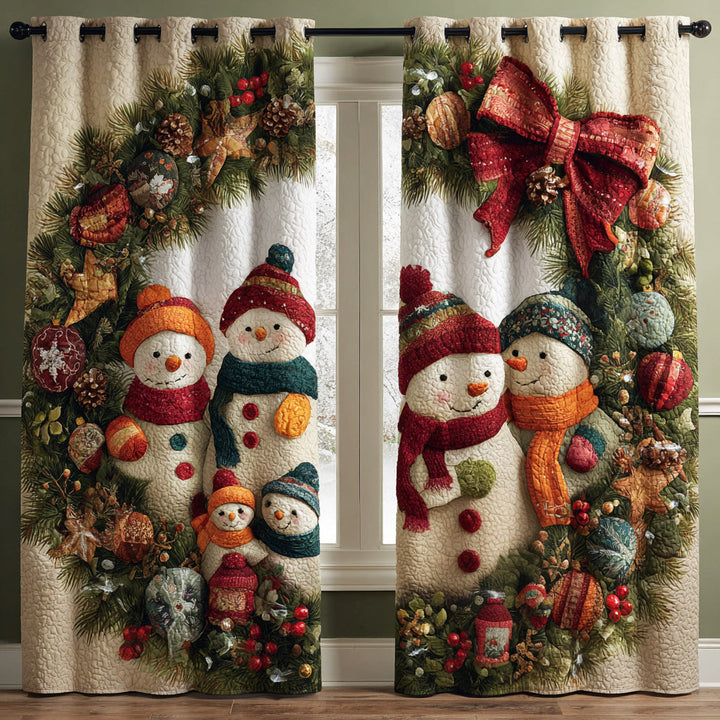 Rideaux Matelassés Bonhomme de Neige Hiver NCU0TD1482