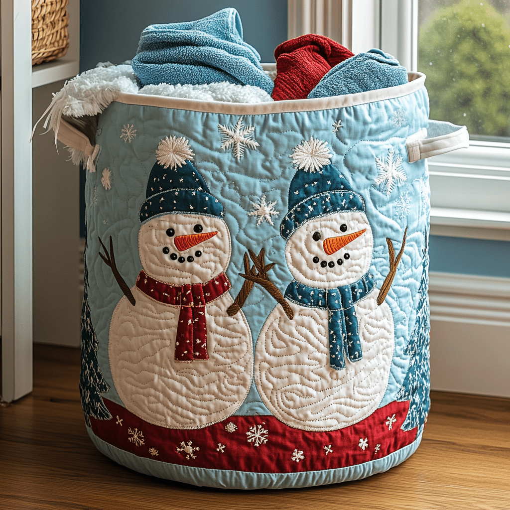 Panier à linge matelassé Bonhomme de neige NCU0DDK1070