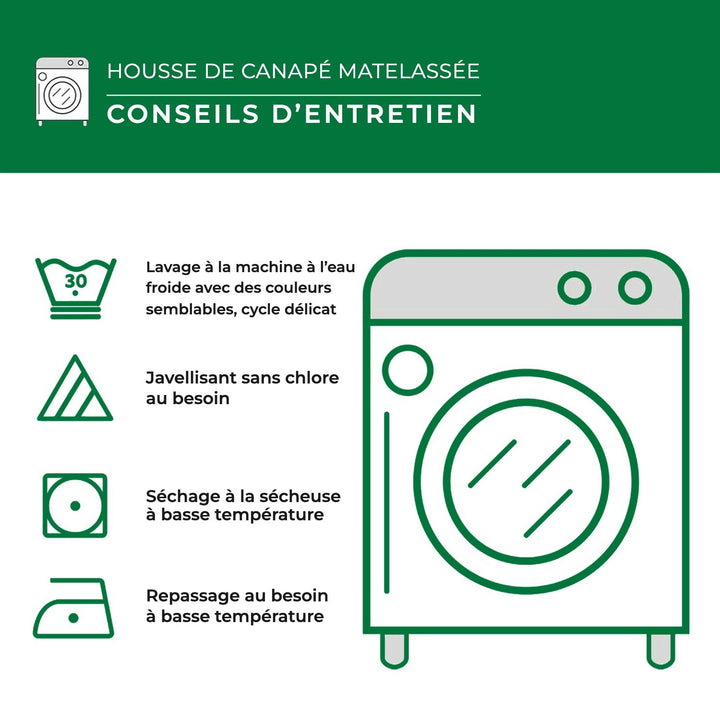 Housse de canapé matelassée confort rustique