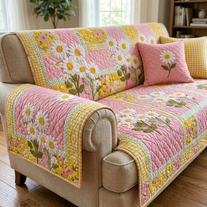 Housse de canapé matelassée Soft Daisy