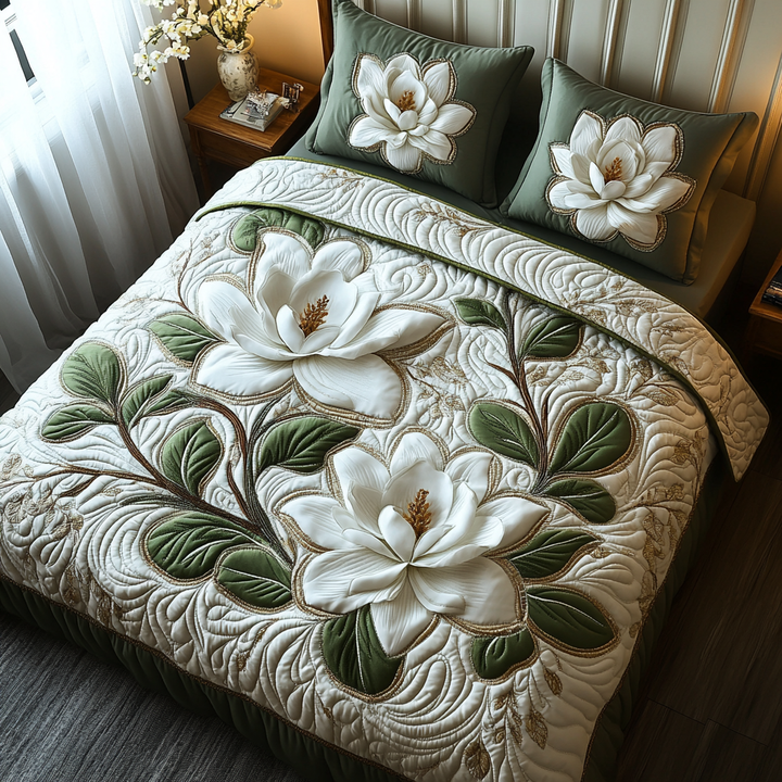 Ensemble de literie matelassé Magnolia 3 pièces