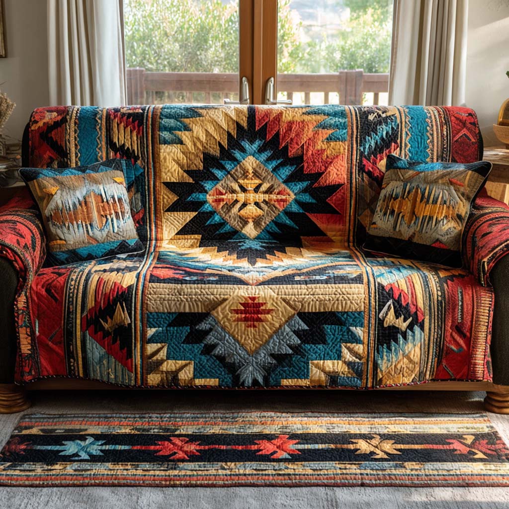 Housse de canapé matelassée Southwestern Starburst