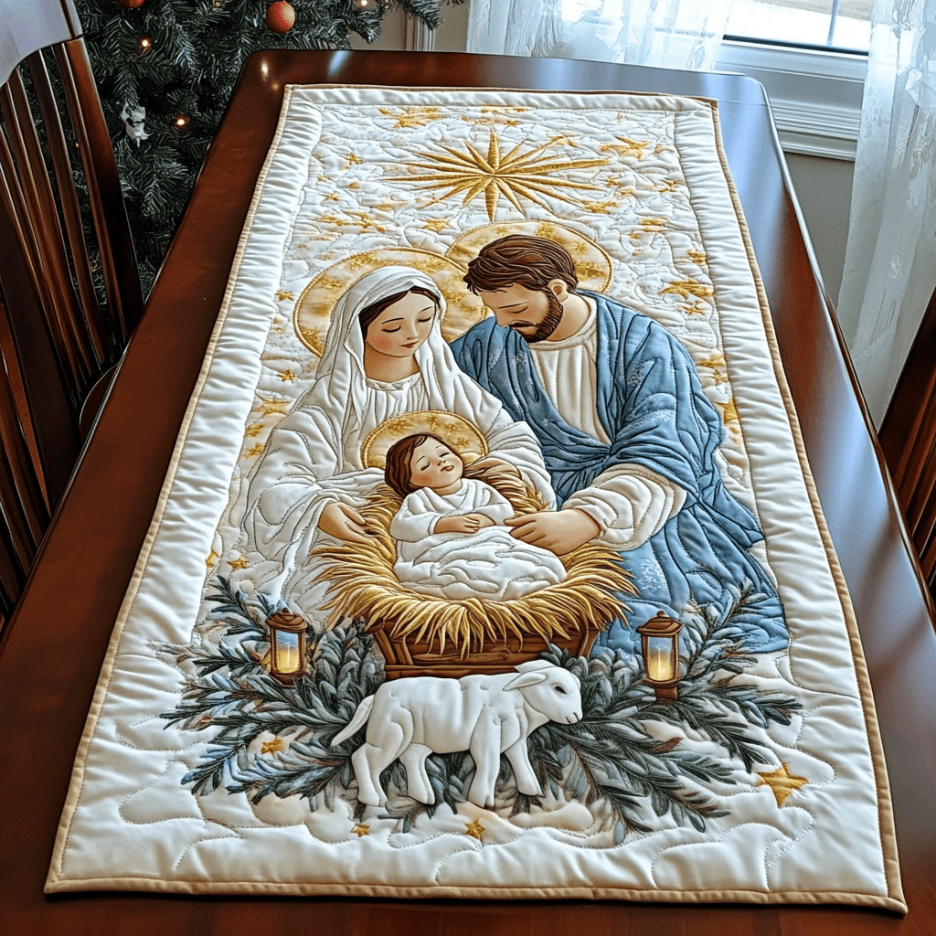 Chemin de Table Matelassé Étoile de Bethléem NCU0DK1885
