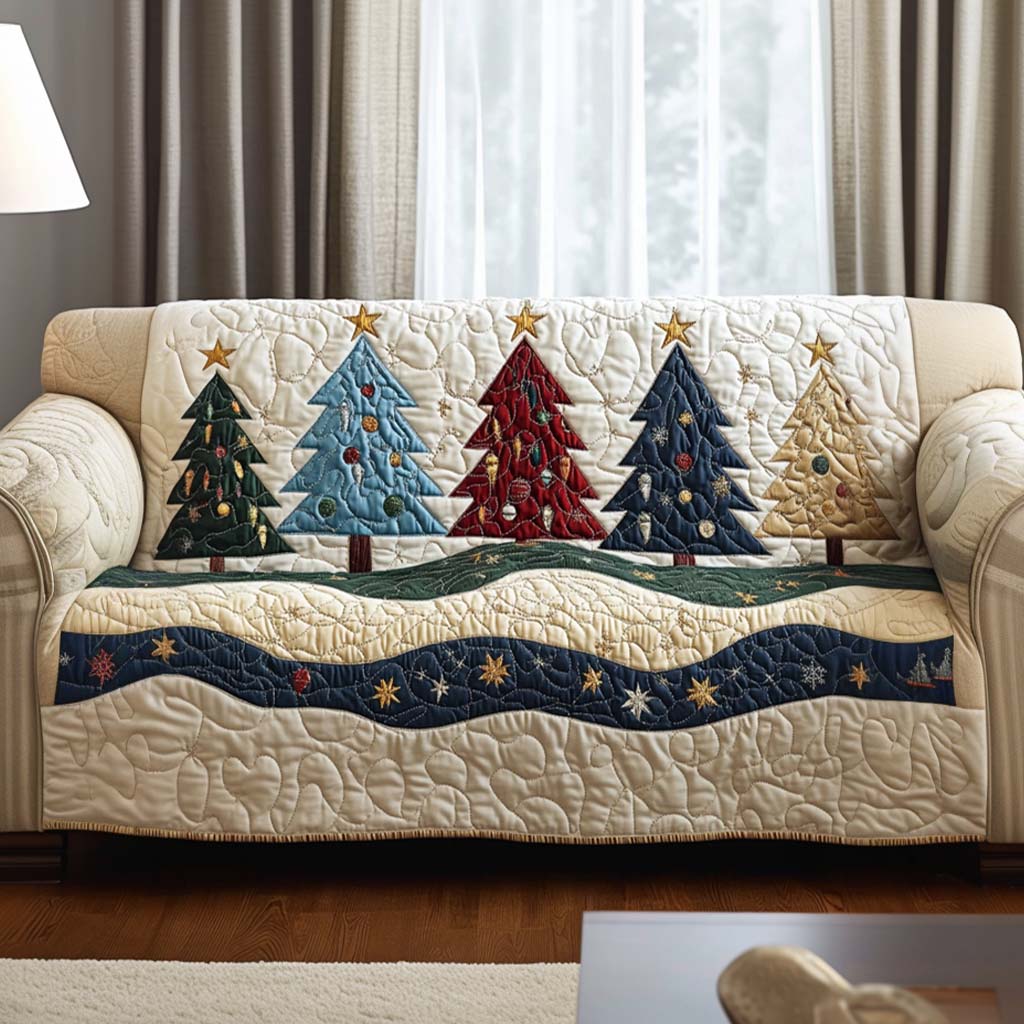 Housse de canapé matelassée de Noël
