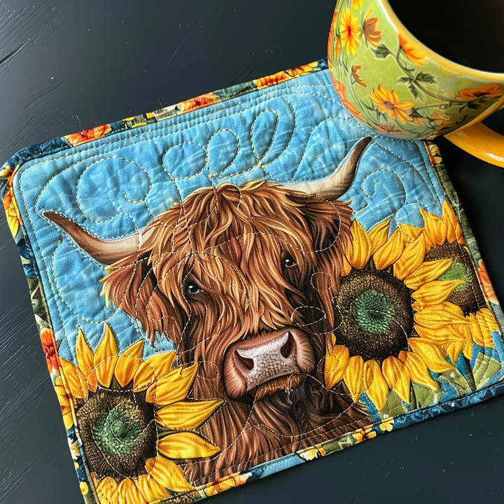 Sous-plat matelassé Vache des Highlands Tournesol NCU0TL003