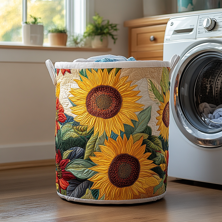 Panier à Linge Matelassé Charme Tournesol NCU0DDK555