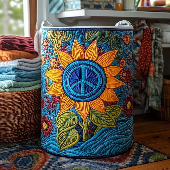 Panier à Linge Matelassé Tournesol Paix NCU0NXD186