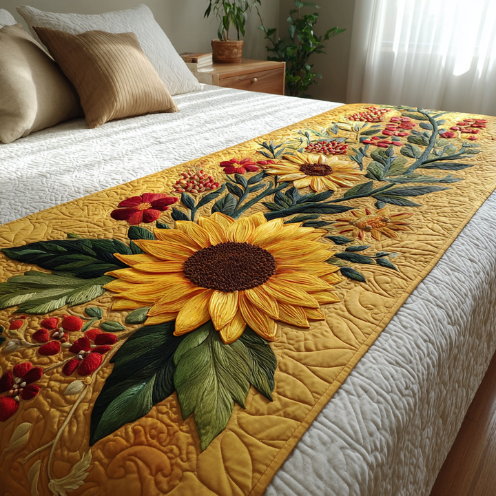 Couverture de lit matelassée Sunflower Trails