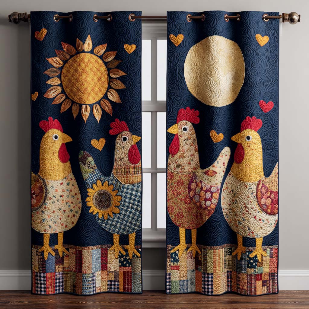Rideaux matelassés Sunny Chickens Delight NCU0XD2110