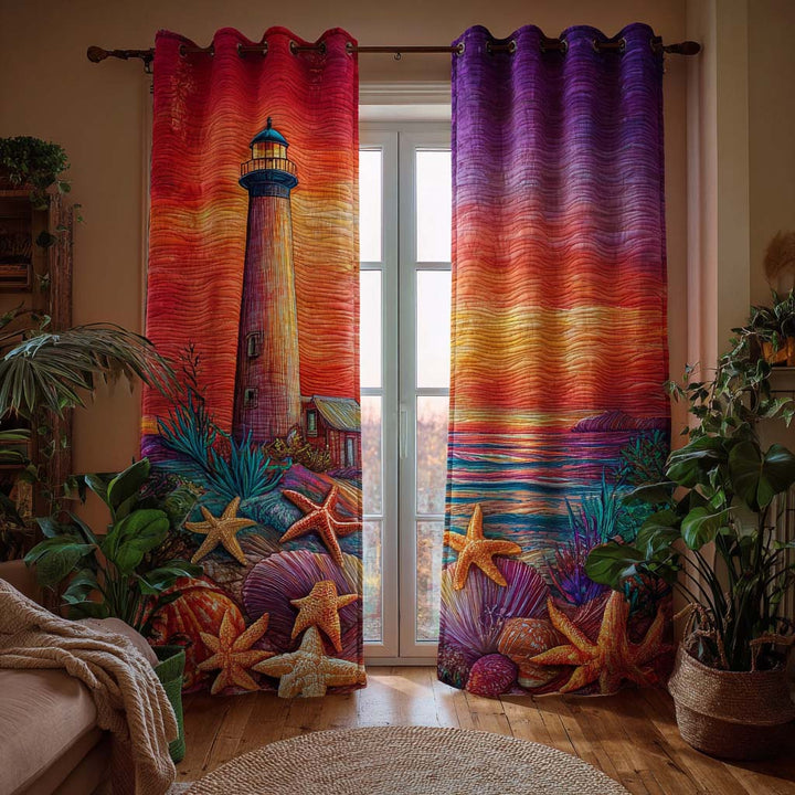 Rideaux Matelassés Phare au Coucher de Soleil NCU0HH1776