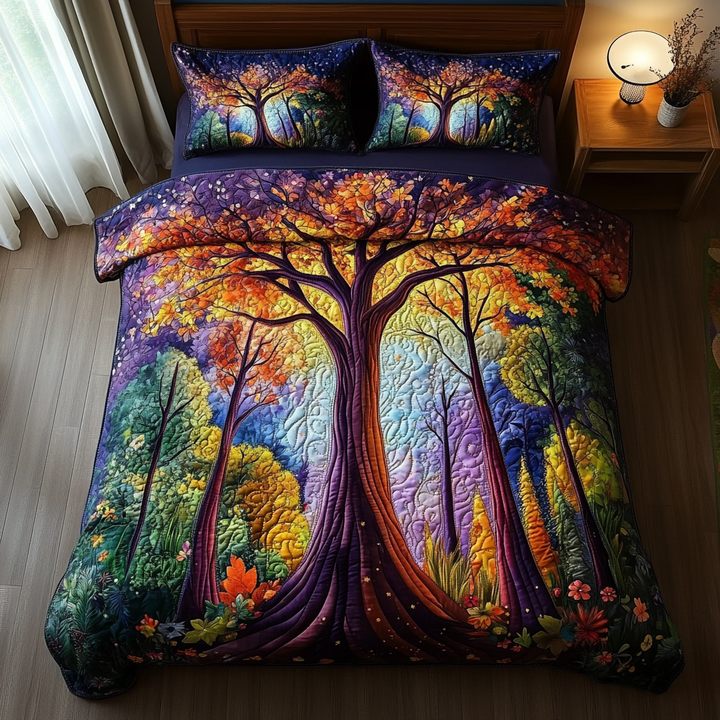 Ensemble de Literie Matelassé 3 Pièces Forêt