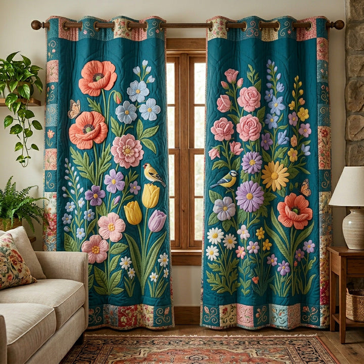 Rideaux Matelassés Teal Blossom NCU0TV1764