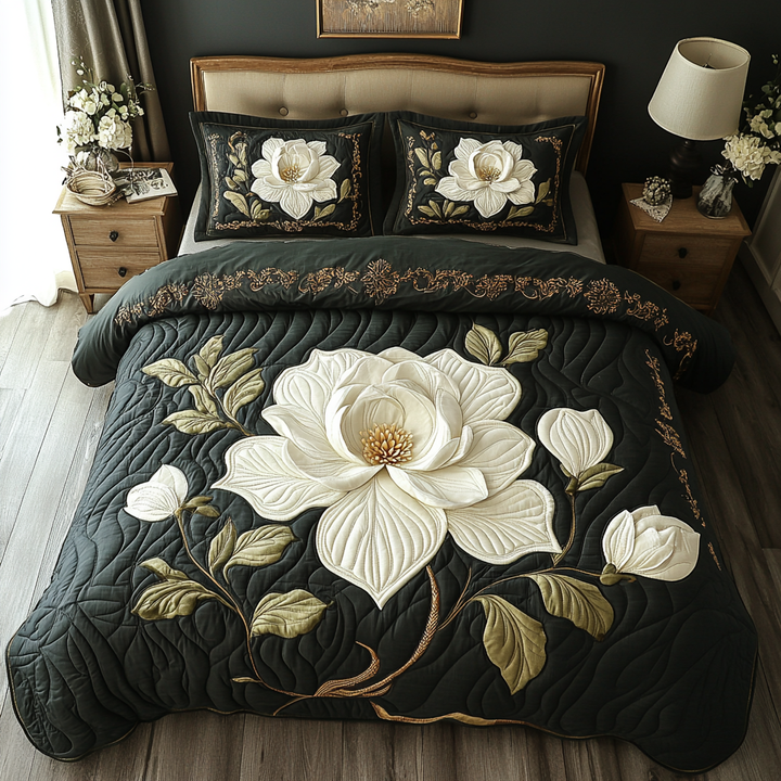 Ensemble de literie matelassé Magnolia 3 pièces