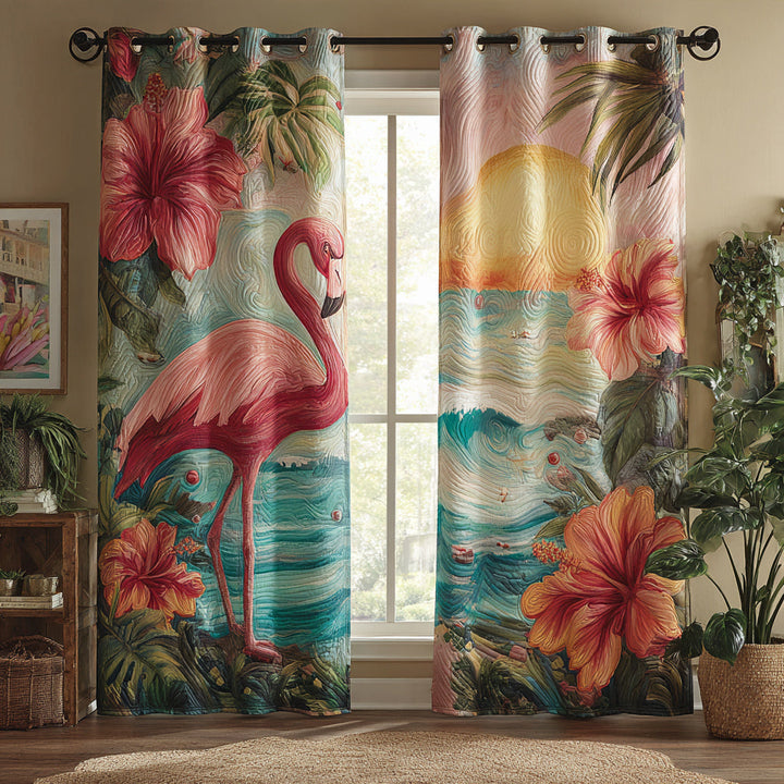 Rideaux Matelassés Flamant Tropical NCU0HH1731