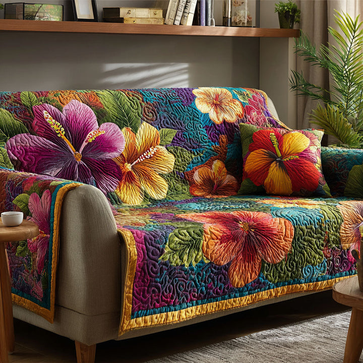 Housse de Canapé Matelassée Tropical Bloom