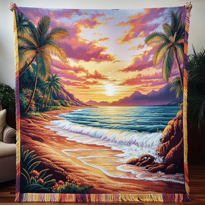 Couverture Tissée Tropical Dawn