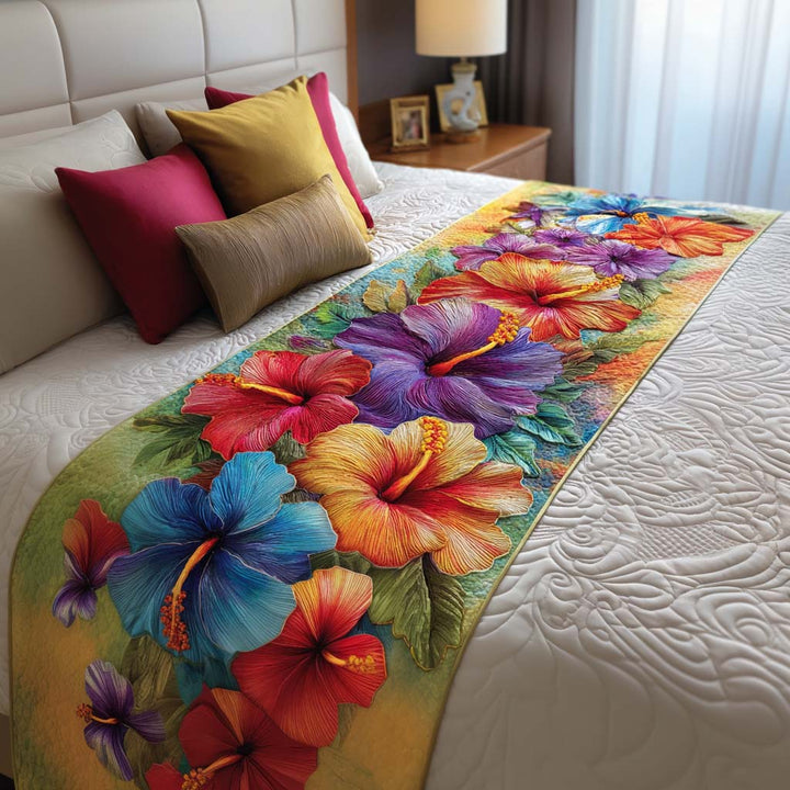 Couverture de lit matelassée Hibiscus tropical