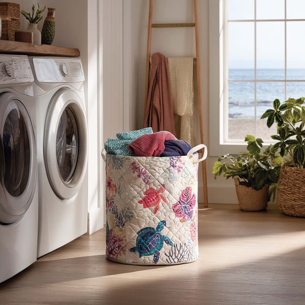 Panier à linge matelassé Tortue de mer NCU0QN030
