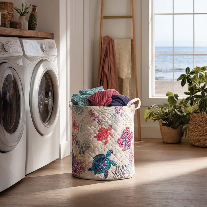 Panier à linge matelassé Tortue de mer NCU0QN030