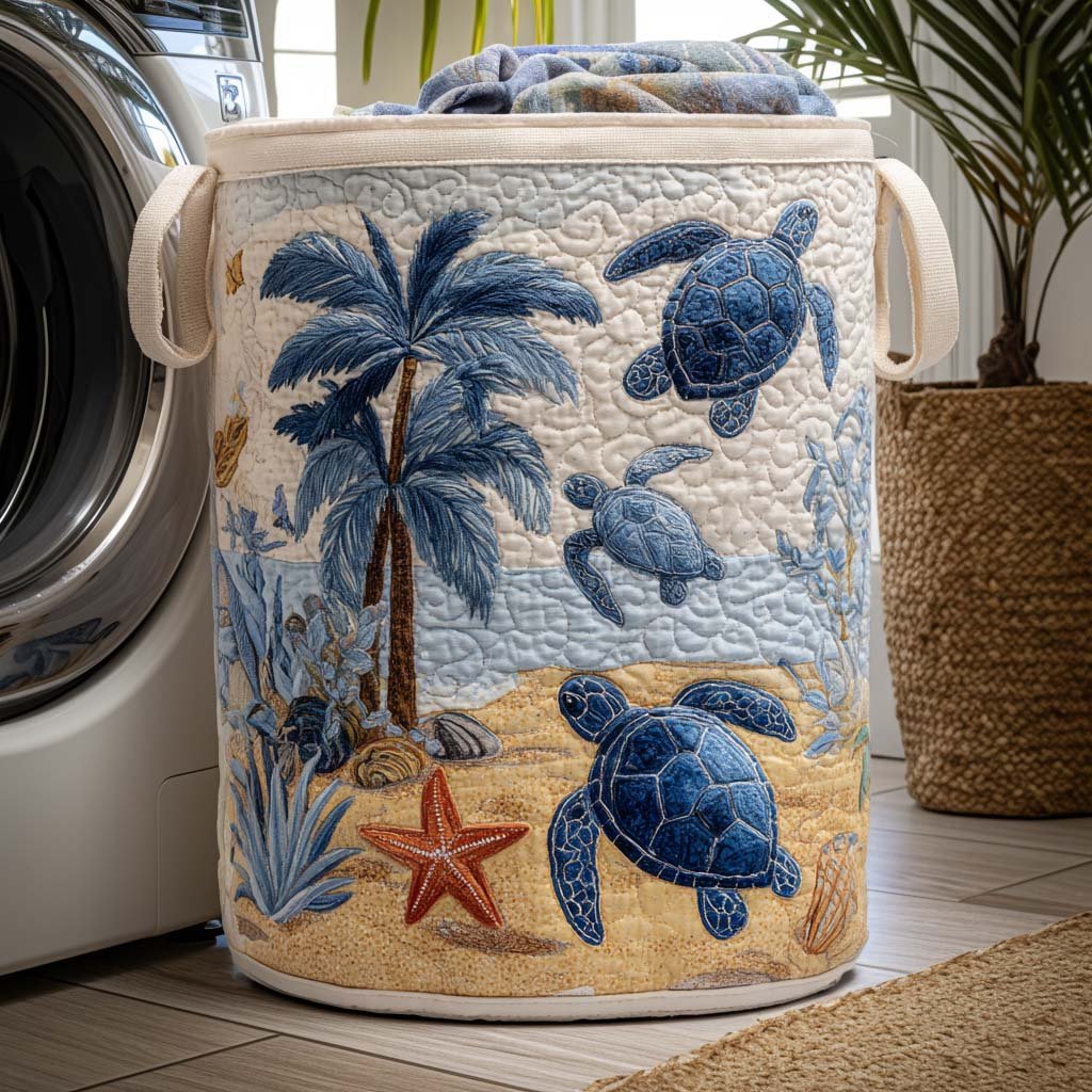 Panier à linge matelassé Tortue de mer NCU0QN030