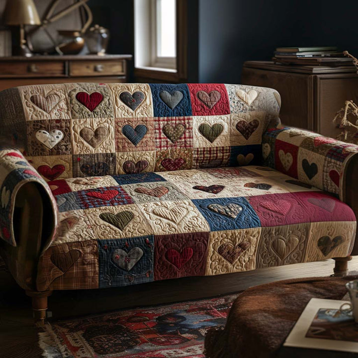 Housse de canapé matelassée Warm Hearts