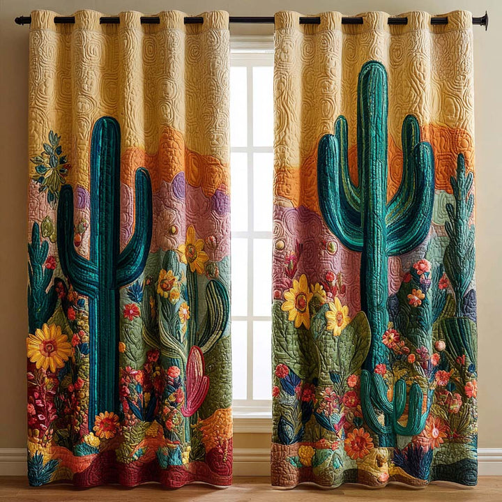 Rideaux Matelassés Cactus au Coucher de Soleil NCU0XD2004