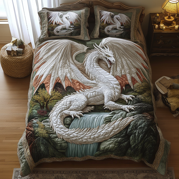 Ensemble de literie matelassé Dragon 3 pièces