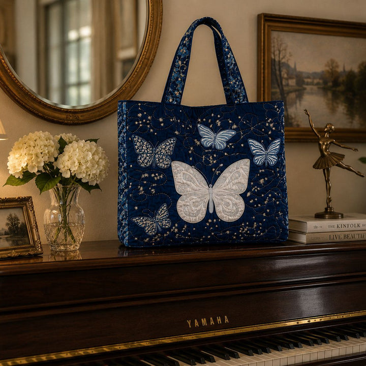 Sac fourre-tout matelassé - Papillon argenté