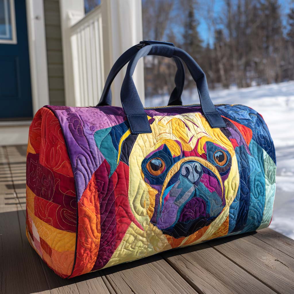 Sac de voyage matelassé Wiggly Pug