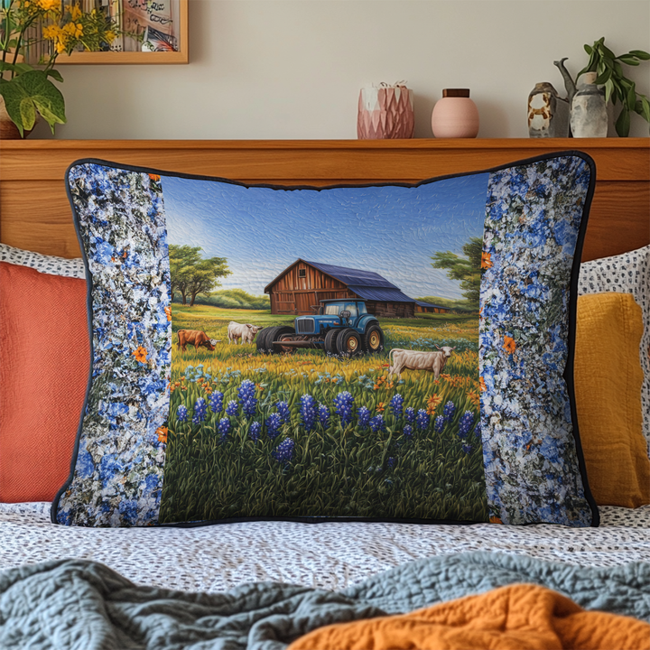 Housse de coussin matelassée Wild Bluebonnet NCU0DK6988