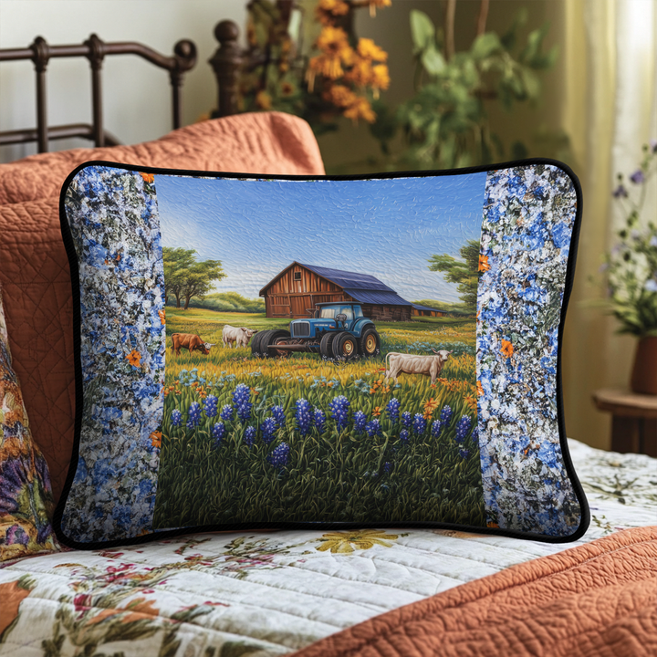 Housse de coussin matelassée Wild Bluebonnet NCU0DK6988