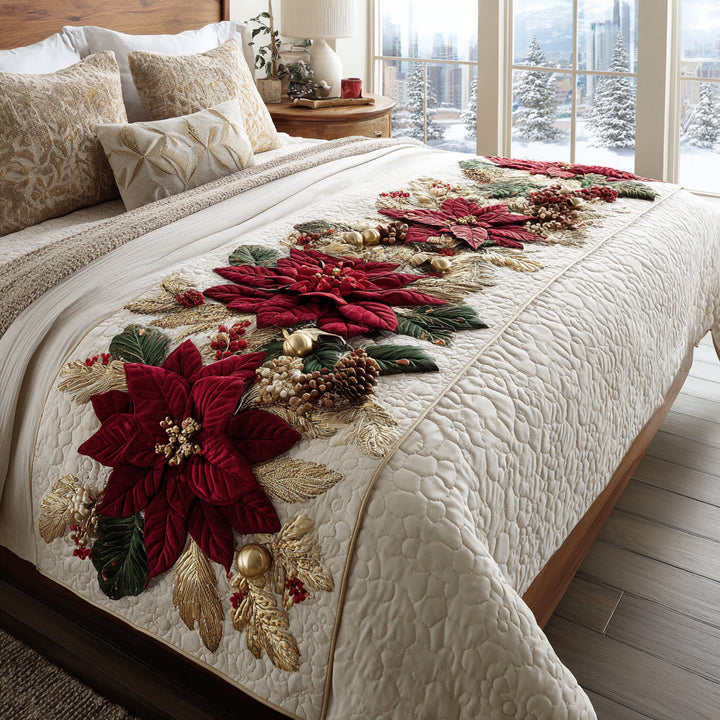 Couverture de lit matelassée Winter Bloom