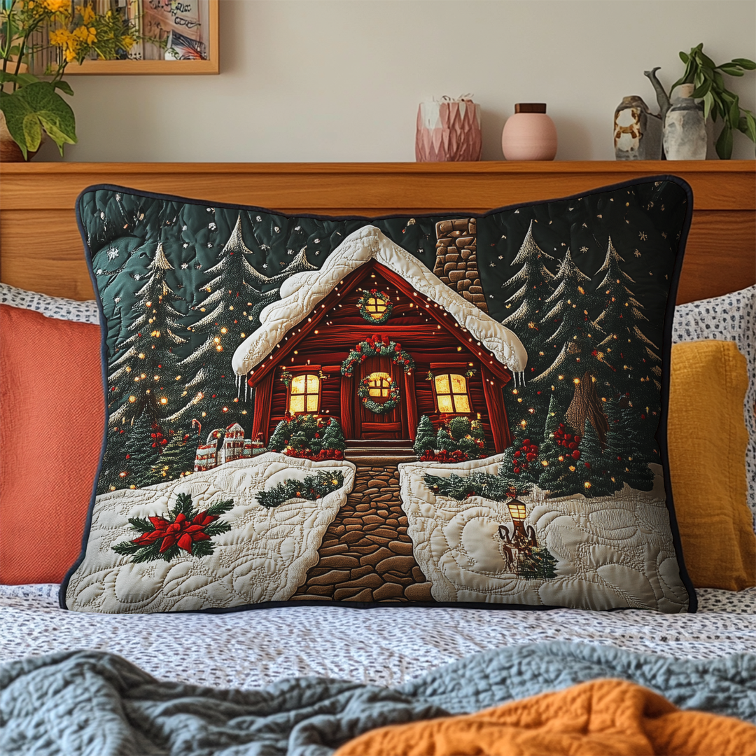 Housse de Coussin Matelassée Cabane d'Hiver NCU0DK9842