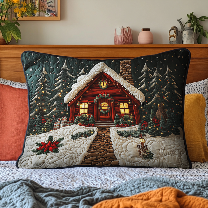Housse de Coussin Matelassée Cabane d'Hiver NCU0DK9842