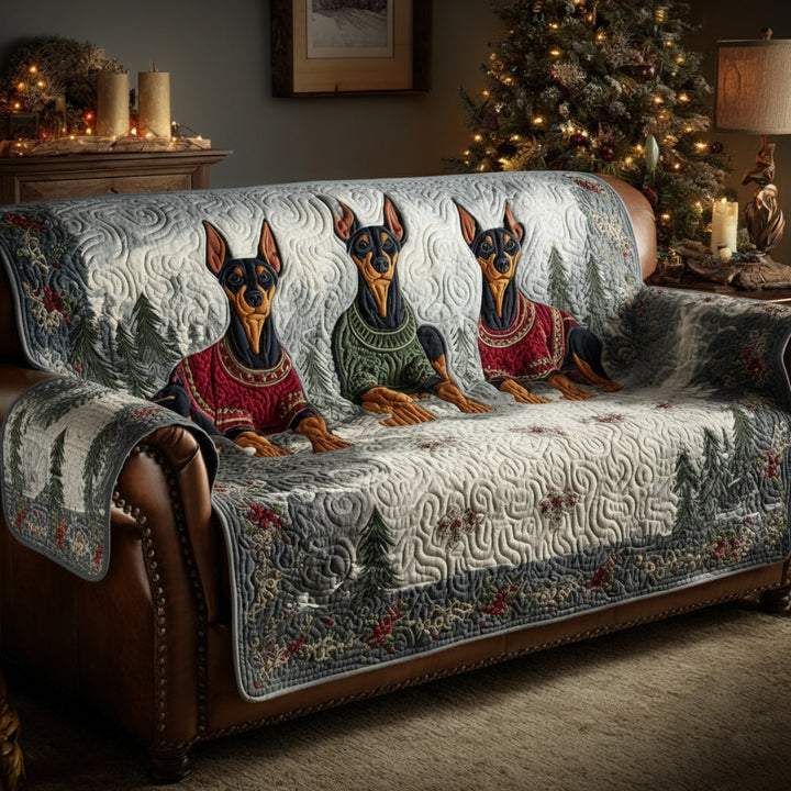 Housse de canapé matelassée pour Doberman d'hiver