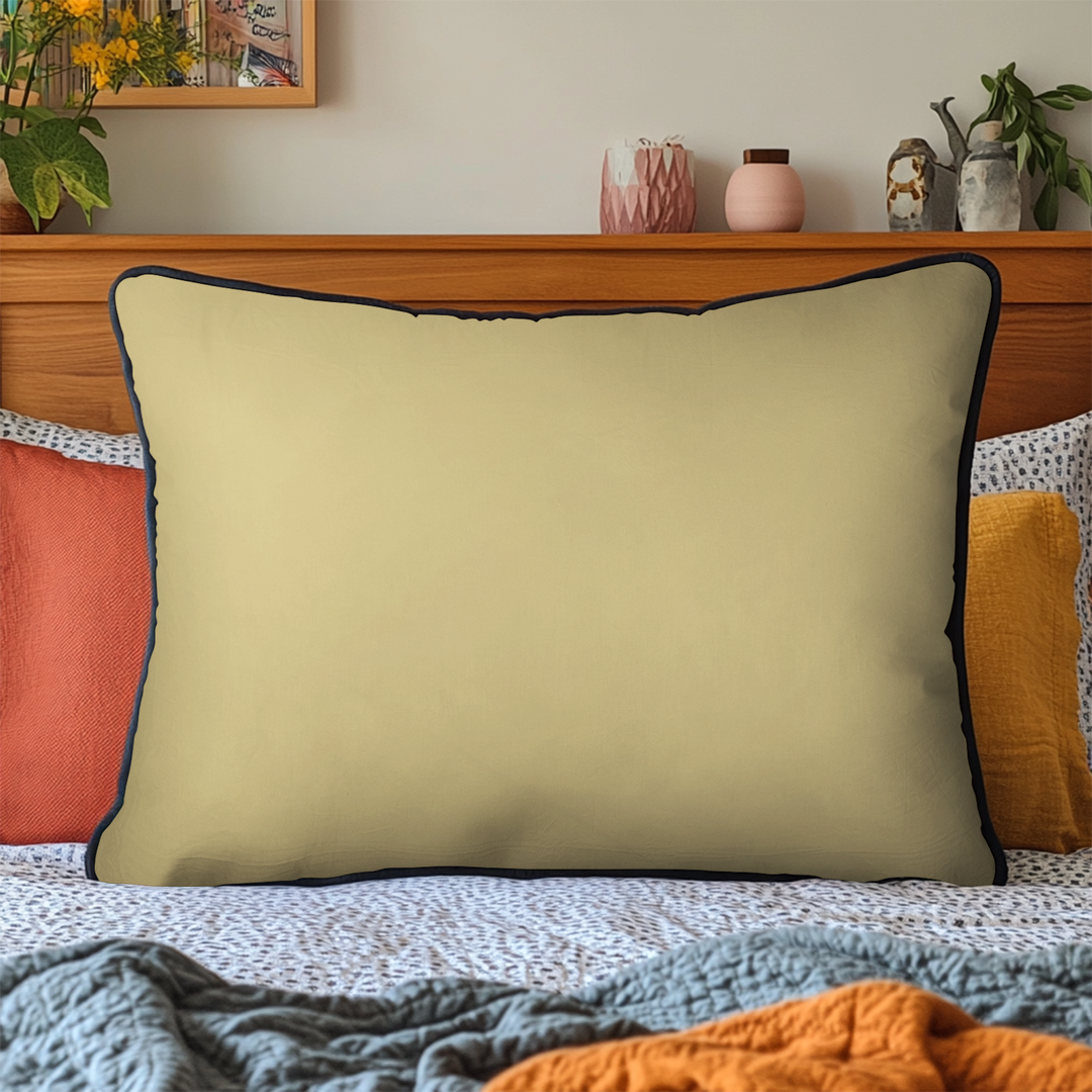 Housse de Coussin Matelassée Jaune NCU0VL957